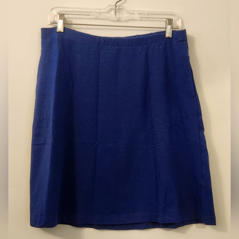J. Jill Skirt Blue A-Line Knee-Length Cotton for Work Or Play